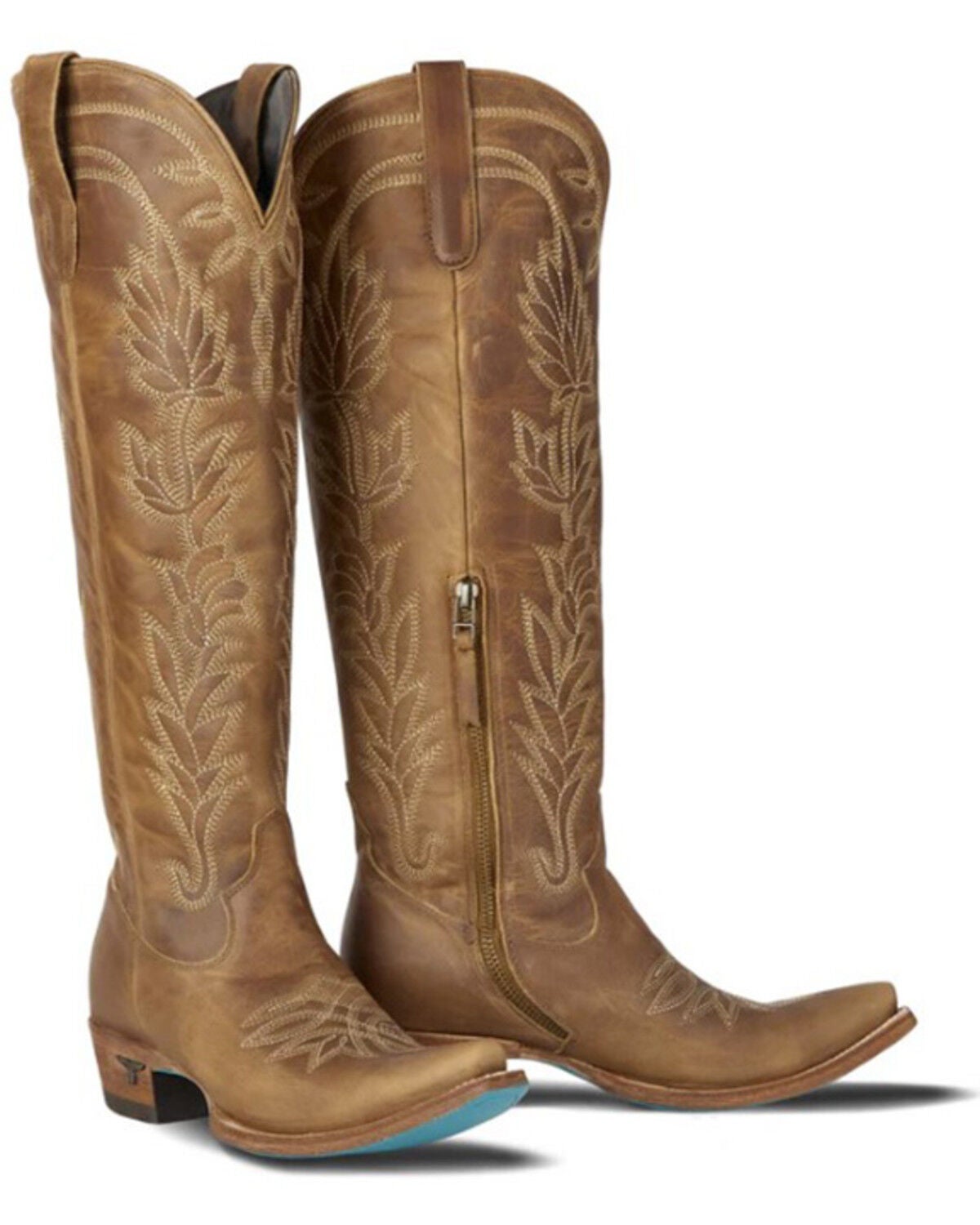 Lane Women's Sandaga Knee High Western Boots - Snip Toe, Brown, hi-res