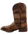 Dan Post Men's 11" Navajo Buck Lace Embroidered Western Performance Boots - Broad Square Toe, Brown, hi-res