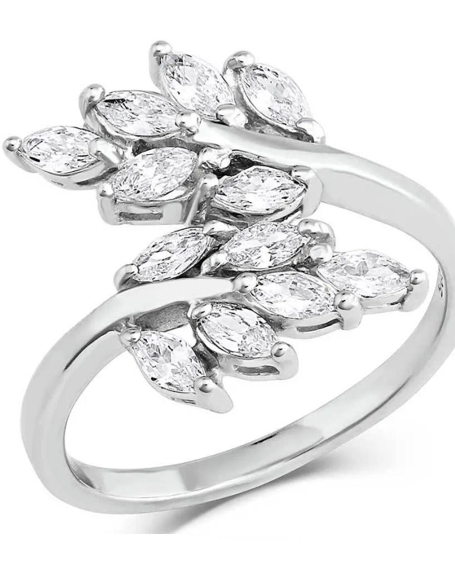 Montana Silversmiths Women s Crystal Leaflet Wrap Ring Boot Barn