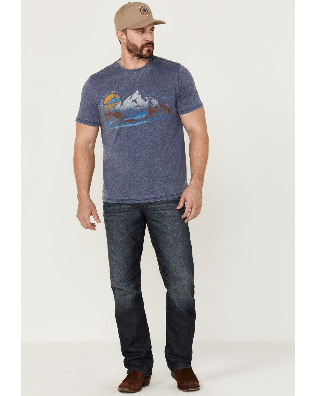 Image #2 - Flag & Anthem Men's Scenic Mountain Burnout Graphic T-Shirt, Navy, hi-res