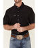 Panhandle Men's Performance Geo Print Short Sleeve Button Down Western Shirt , Red, hi-res