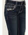 Image #2 - Shyanne Little Girls' Southwestern Floral Border Pocket Stretch Bootcut Denim Jeans, Blue, hi-res