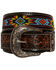 Myra Bag Women's Polychrome Southwestern Hand-Tooled Leather Belt, Brown, hi-res