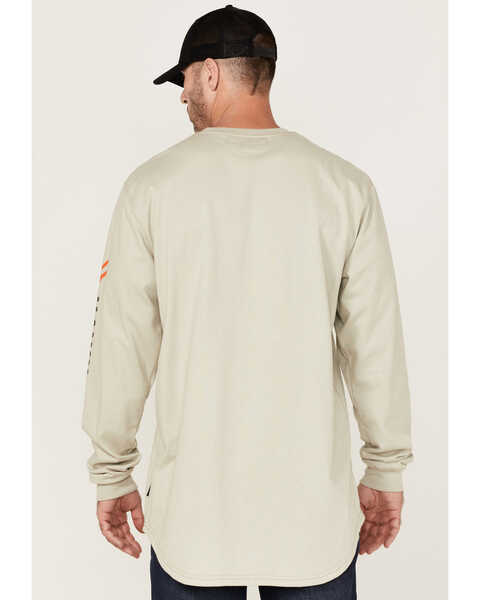 Image #4 - Hawx Men's FR Logo Long Sleeve T-Shirt, Taupe, hi-res