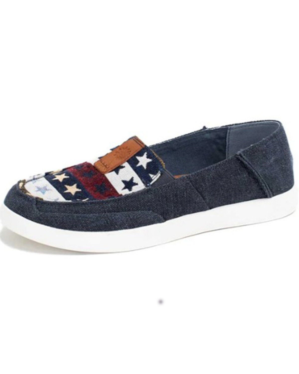 Yellow Box Women's Olevia Stars'n Stripes Print Slip-On Shoe - Moc Toe, Blue, hi-res