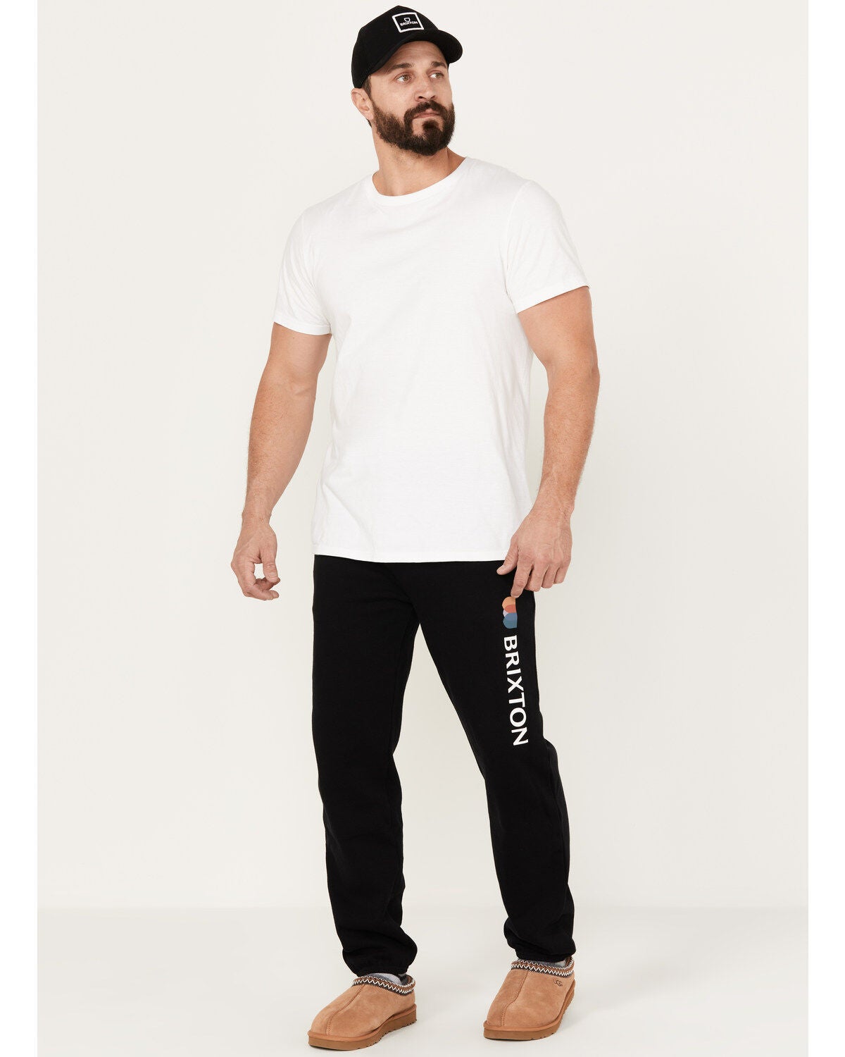 Brixton Men's Alton Line Fleece Jogger, Black, hi-res