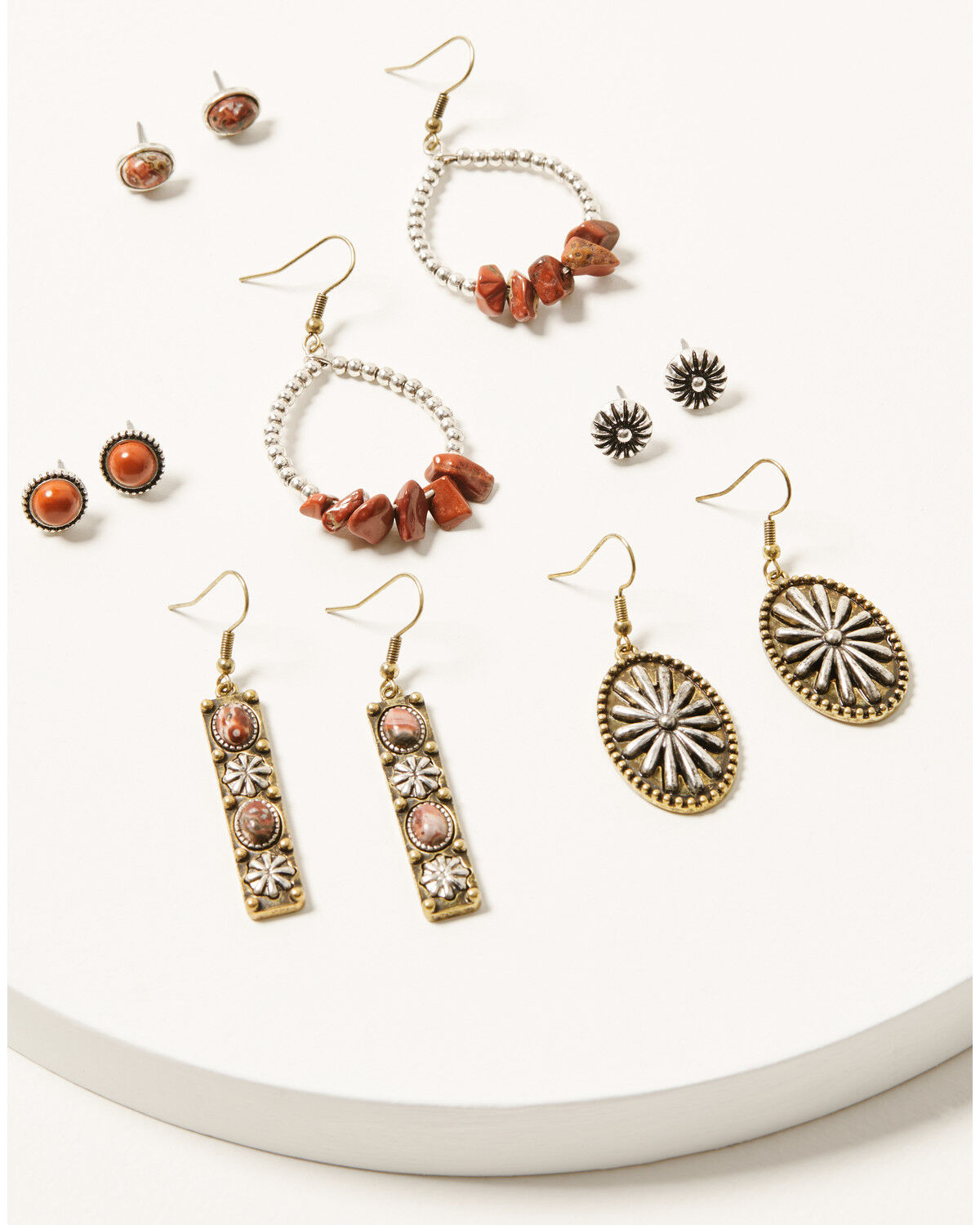 Image #1 - Shyanne Women's Desert Rose Antique Earrings Set - 6 Piece, Silver, hi-res