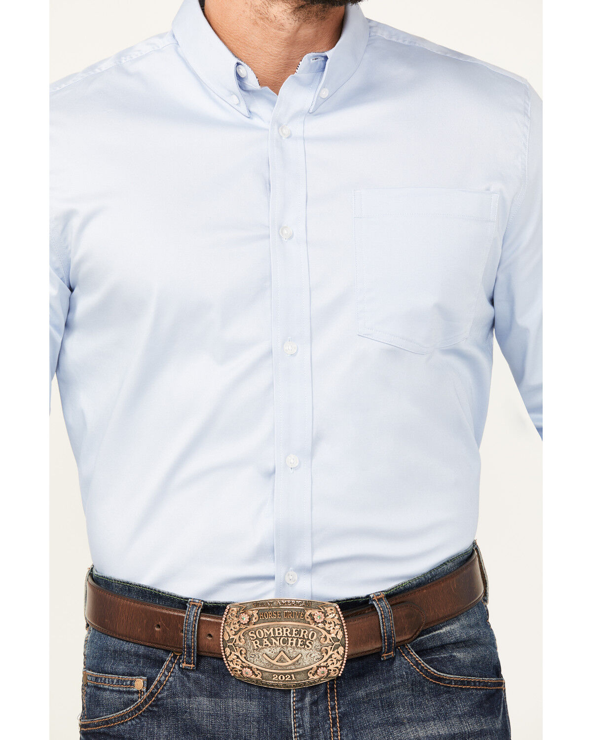 Cody James Men's Performance Twill Solid Long Sleeve Button-Down Western Shirt
