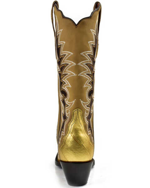 Image #4 - Dan Post Women's Eel Exotic Western Boot - Snip Toe , Gold, hi-res
