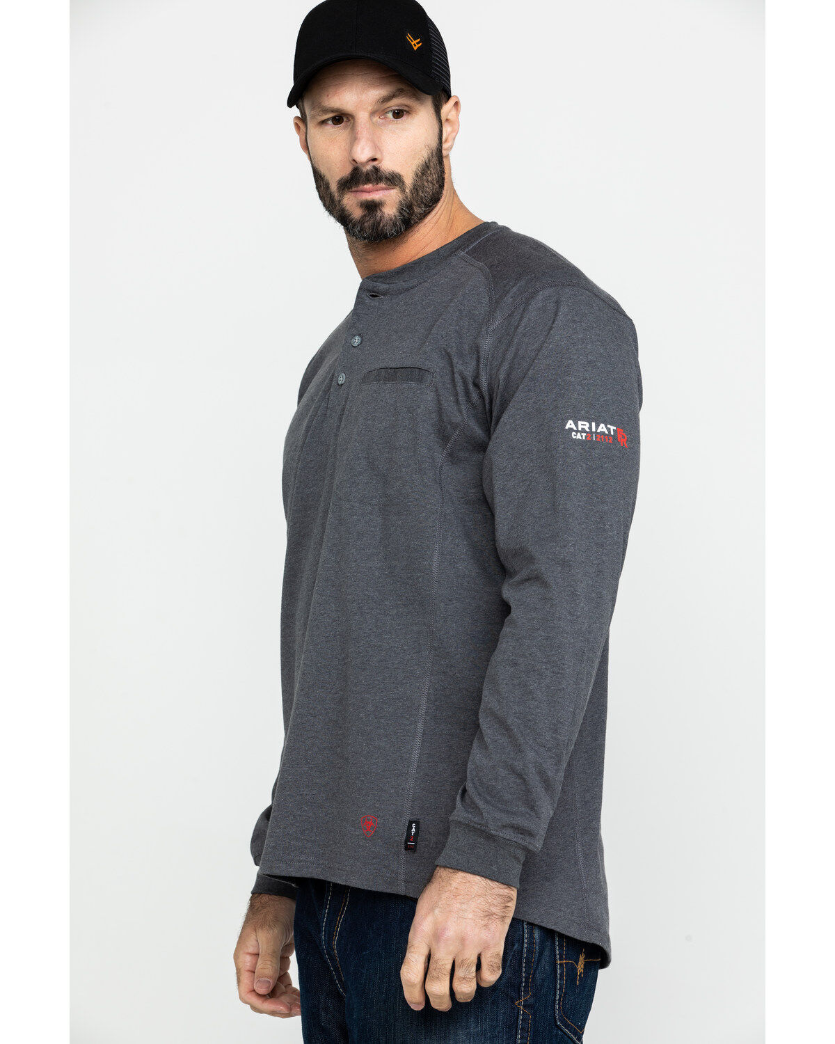Image #3 - Ariat Men's FR Air Henley Long Sleeve Work Shirt - Big, , hi-res