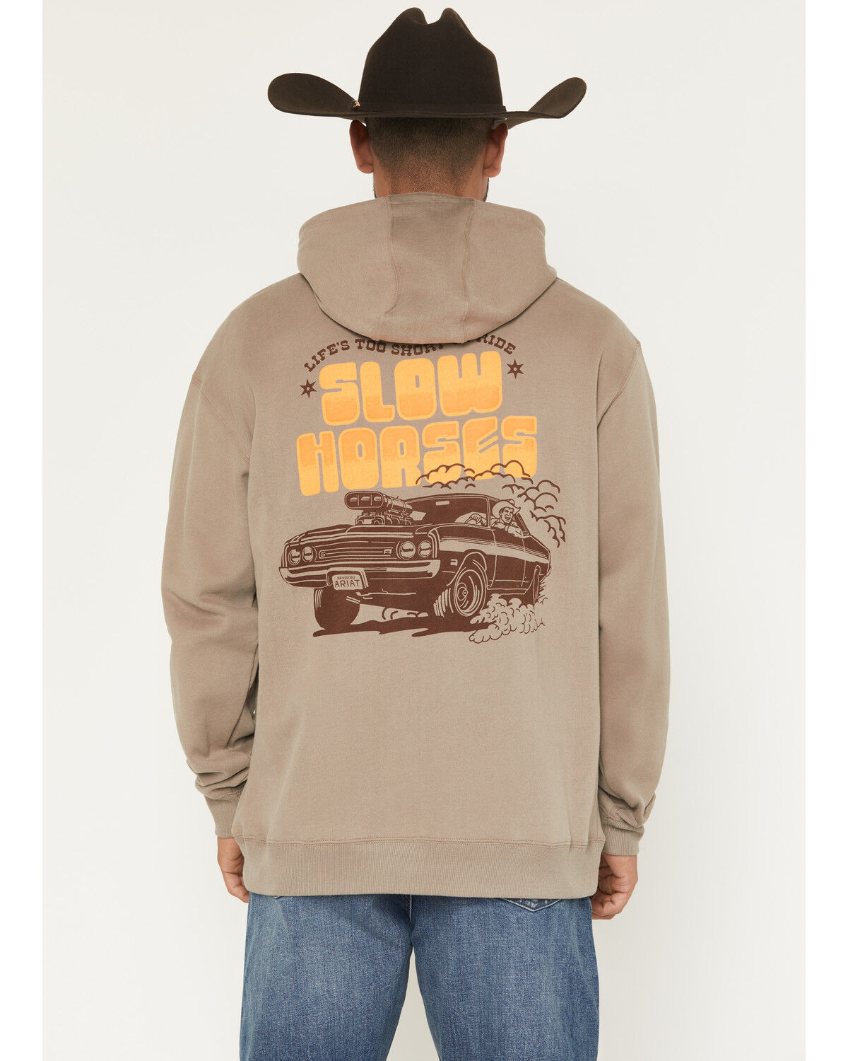 Image #4 - Ariat X Sendero Men's Slow Horses Graphic Hooded Sweatshirt, Sand, hi-res
