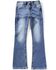 Image #2 - Miss Me Girls' Medium Wash Fleur de Lis Pocket Bootcut Denim Jeans, Medium Wash, hi-res