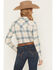 Image #4 - Wrangler Retro Women's Boot Barn Exclusive Plaid Print Long Sleeve Pearl Snap Flannel Shirt, Teal, hi-res