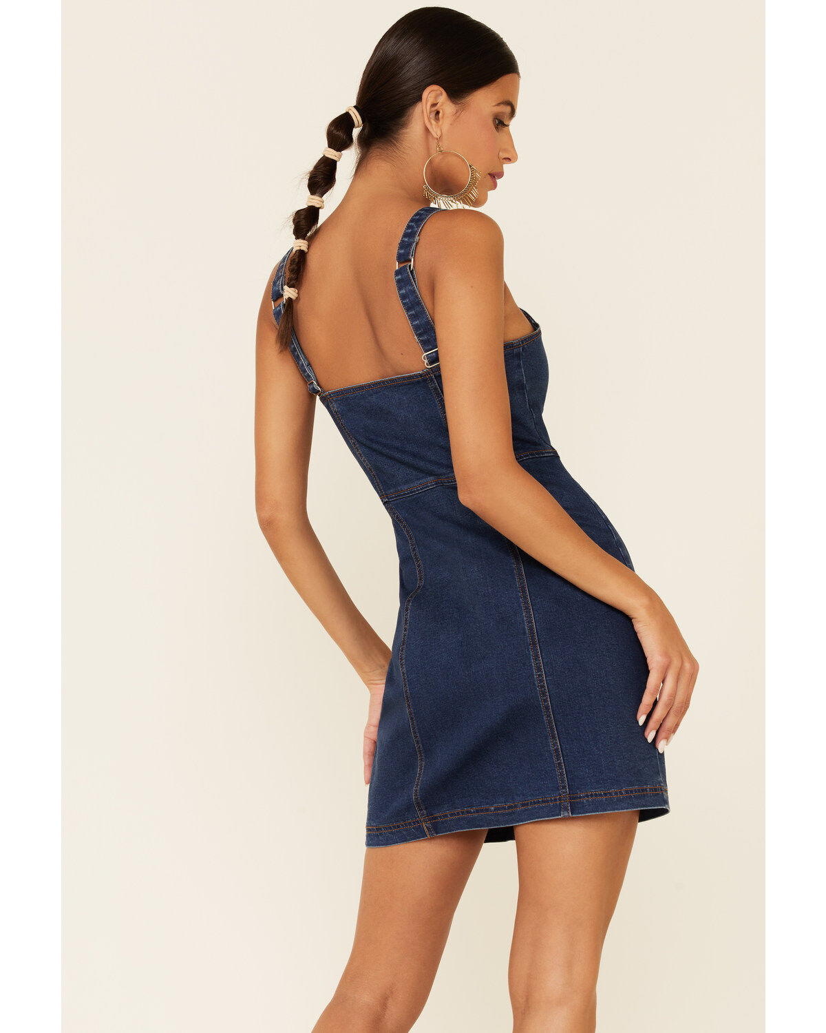 Image #4 - Wild Moss Women's Button Front Denim Bodycon Dress, , hi-res