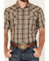 Image #3 - Cody James Men's Poncho Plaid Print Short Sleeve Snap Western Shirt, Brown, hi-res
