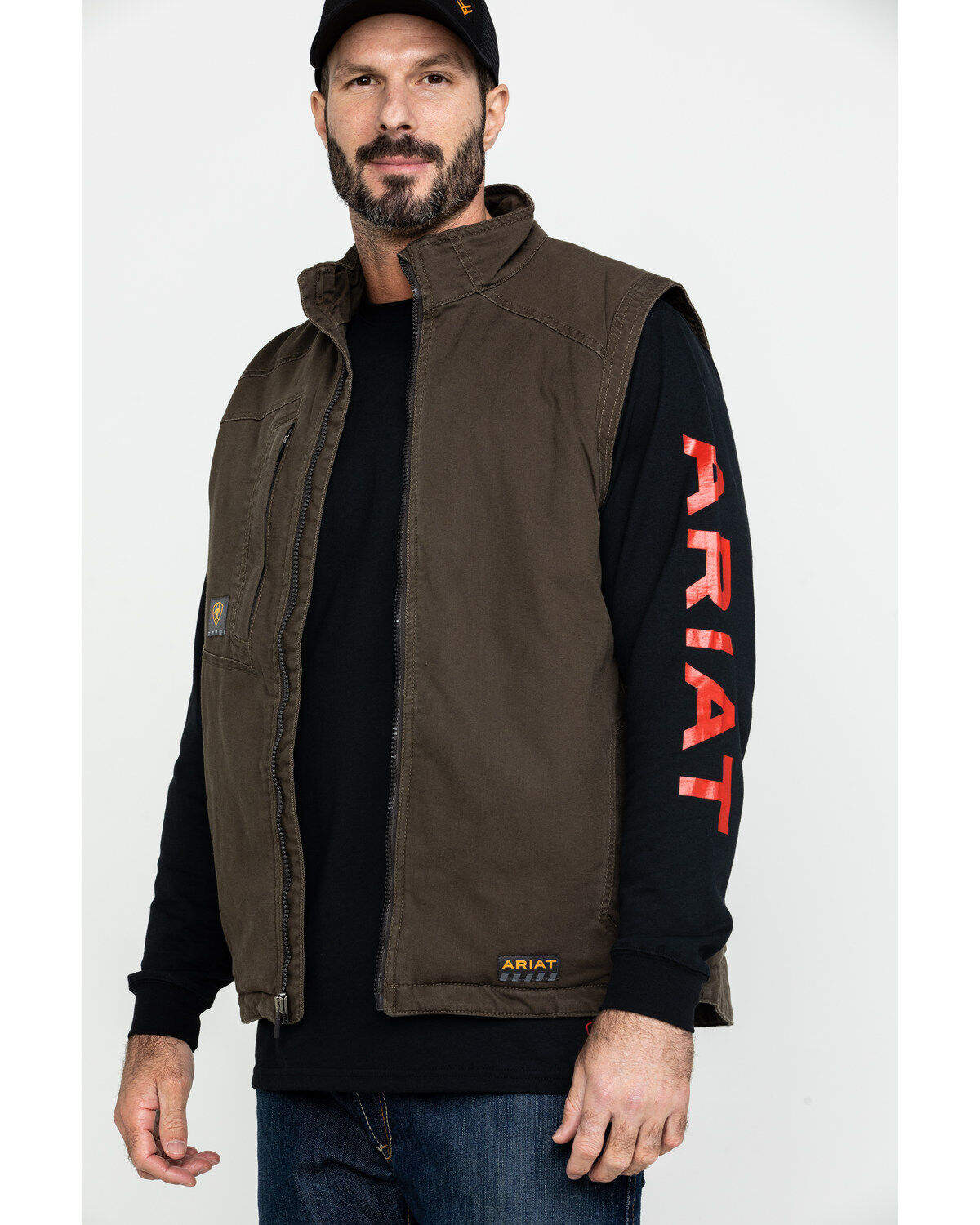 Image #3 - Ariat Men's Loden Rebar Washed Dura Canvas Insulated Work Vest - Big & Tall, , hi-res
