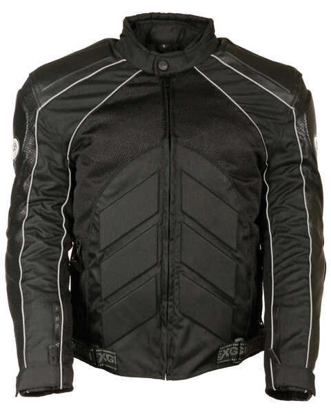 Milwaukee Leather Men's Combo Leather Textile Mesh Racer Jacket, Black, hi-res