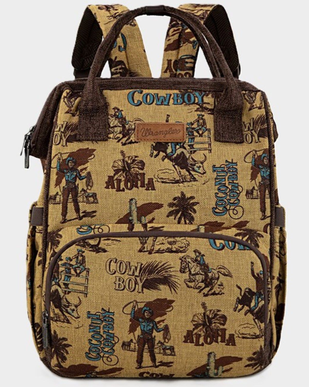 Image #2 - Wrangler Vintage Retro Cowboy Cool Print Backpack, Yellow, hi-res