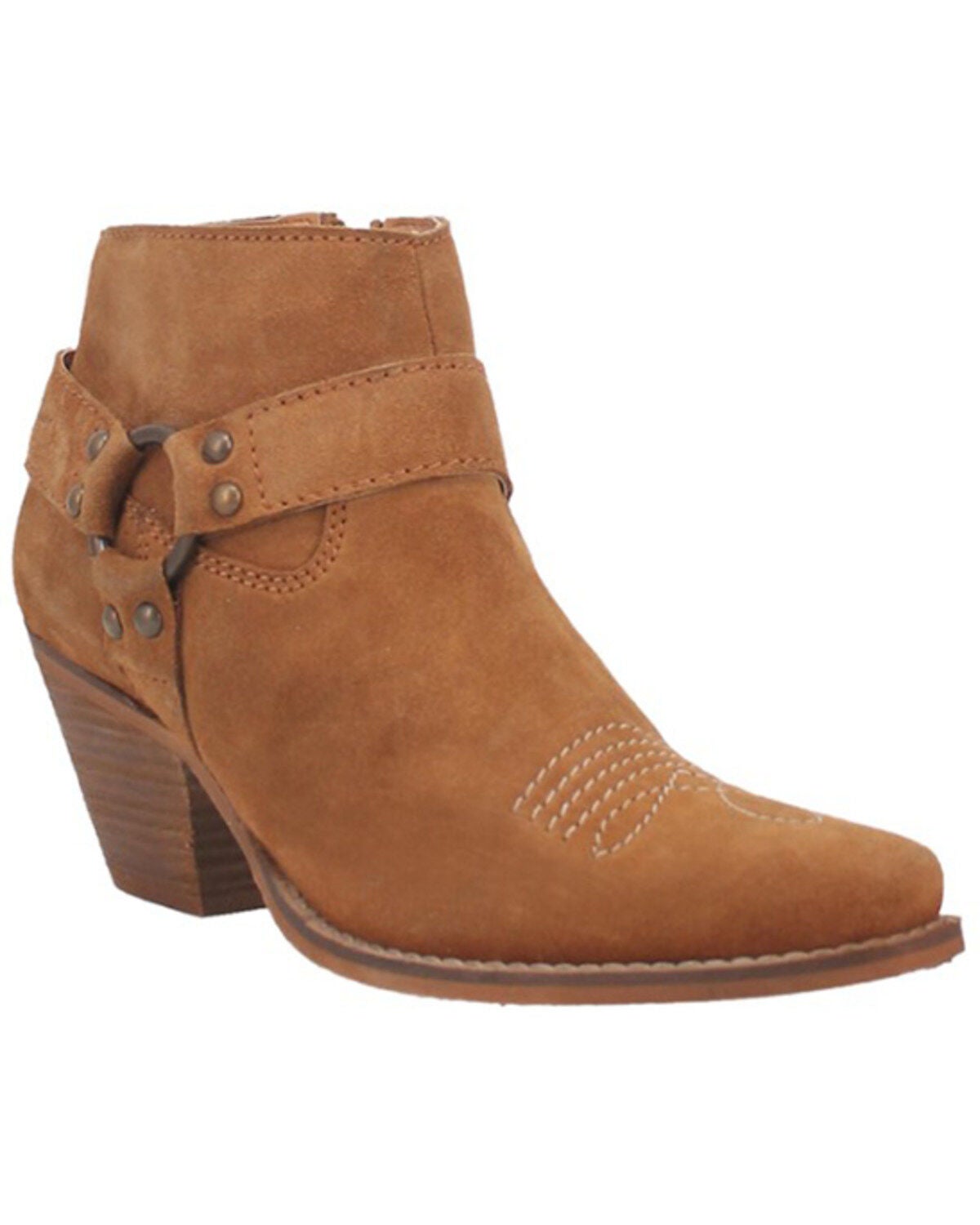 Dingo Women's Buckskin Western Fashion Booties - Snip Toe, Brown, hi-res