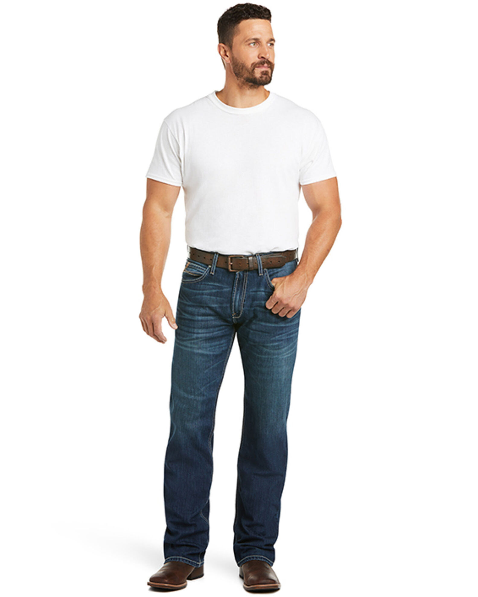 Ariat Men s M4 Ford Bragg Dark Stretch Relaxed Bootcut Jeans