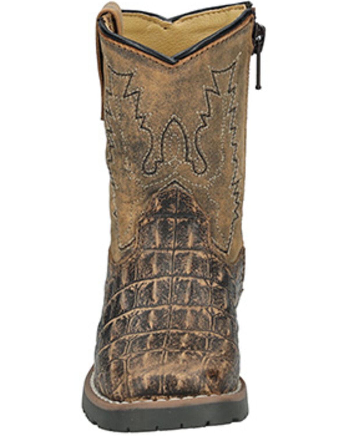 Image #3 - Smoky Mountain Toddler Boys' Autry Caiman Print Western Boots - Broad Square Toe, Black, hi-res
