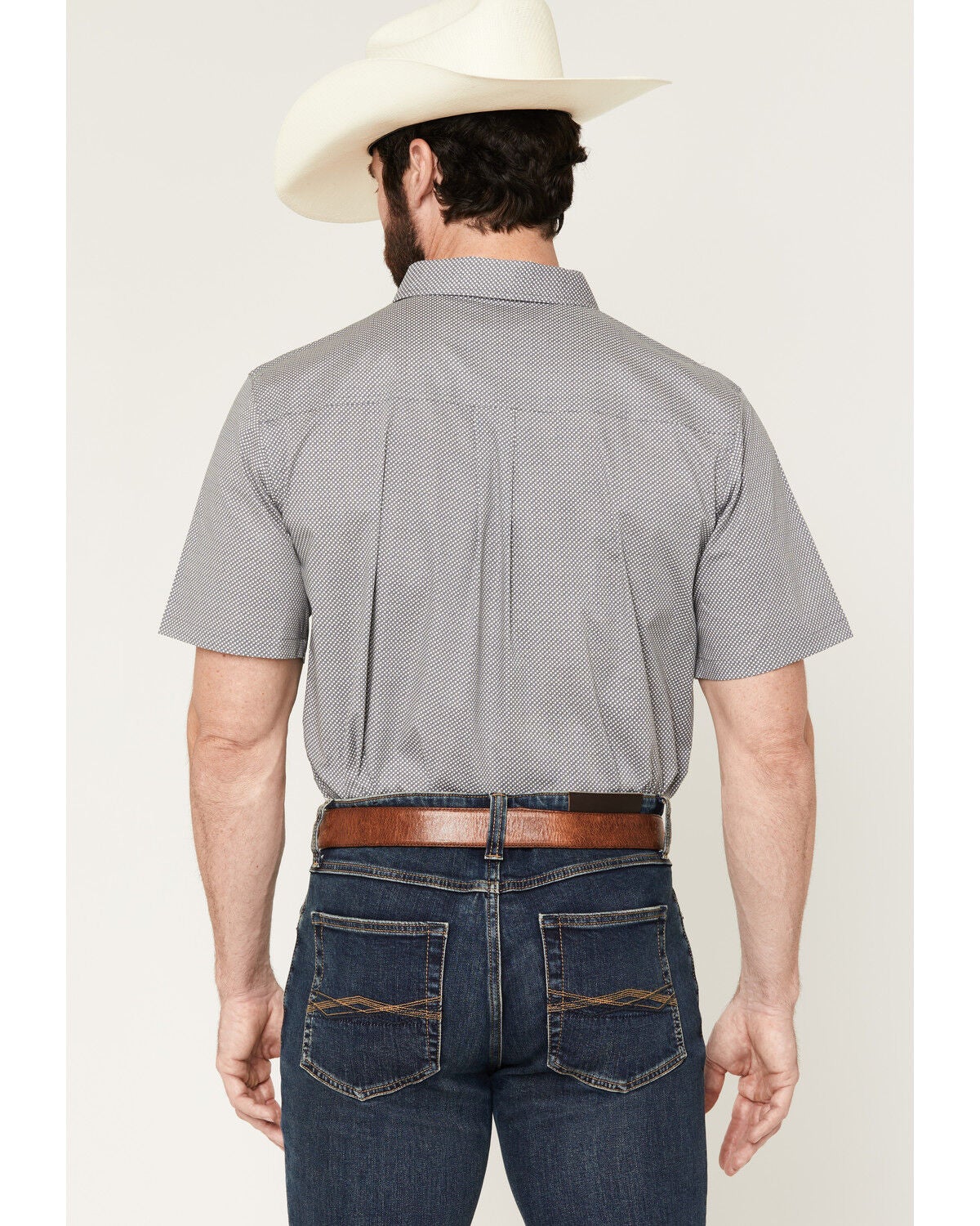 Image #4 - Cody James Men's Astro Geo Print Short Sleeve Button-Down Stretch Western Shirt, Grey, hi-res