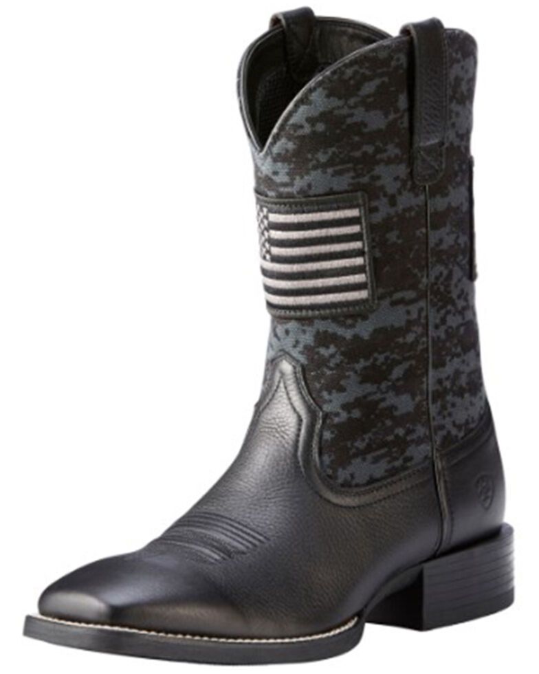 Ariat Men's Black Camo Sport Patriot Western Boots - Square Toe | Boot Barn