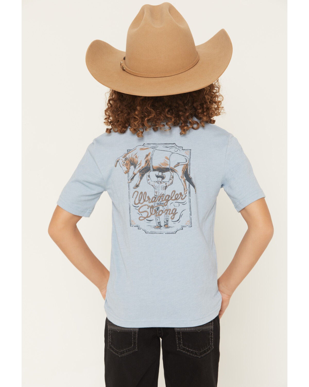 Wrangler Boys' Wrangler Strong Short Sleeve Graphic T-Shirt, Blue, hi-res