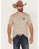 Image #1 - Ariat Men's Woodgrain Khaki American Flag Graphic Short Sleeve T-Shirt , , hi-res