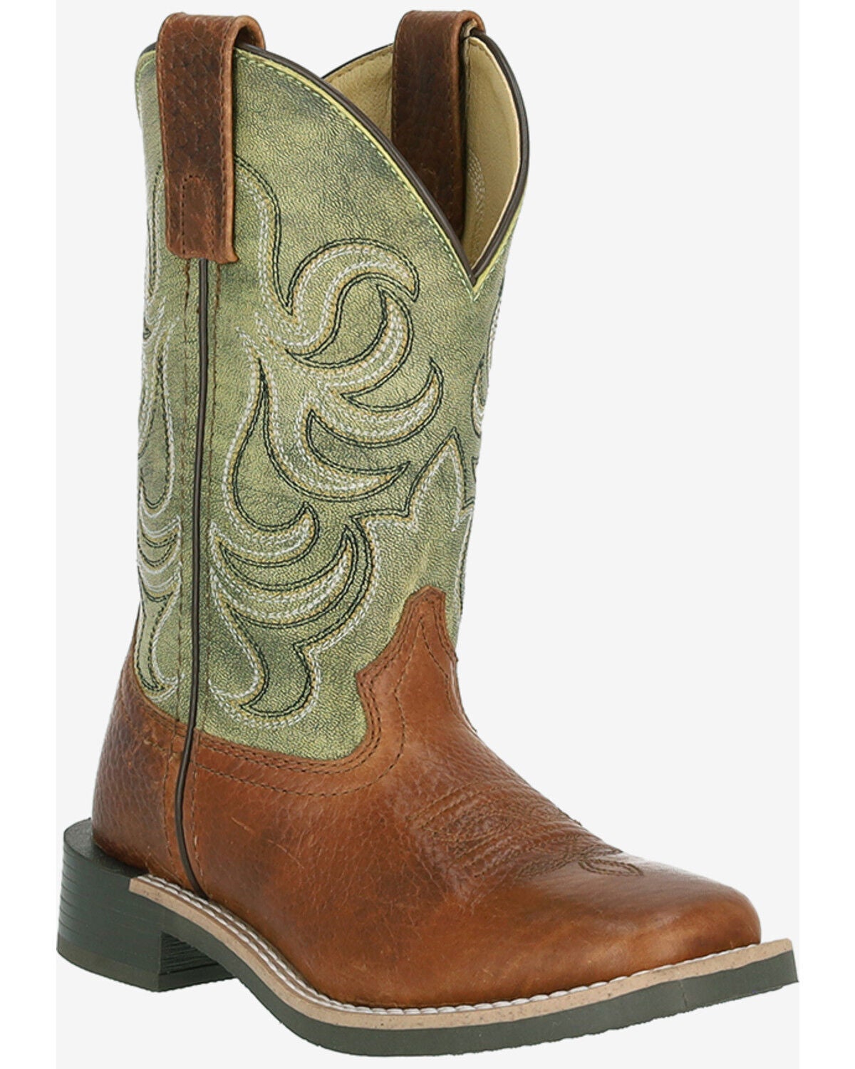 Image #1 - Smoky Mountain Little Boys' Grant Performance Western Boots - Broad Square Toe, Green, hi-res