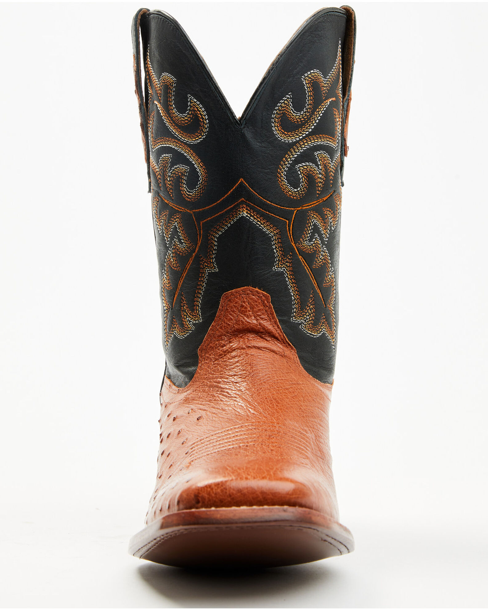 Image #4 - Cody James Men's Exotic Ostrich Western Boots - Broad Square Toe, Cognac, hi-res