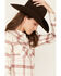 Image #2 - Shyanne Women's Willow Long Sleeve Snap Western Flannel Shirt, Cream, hi-res