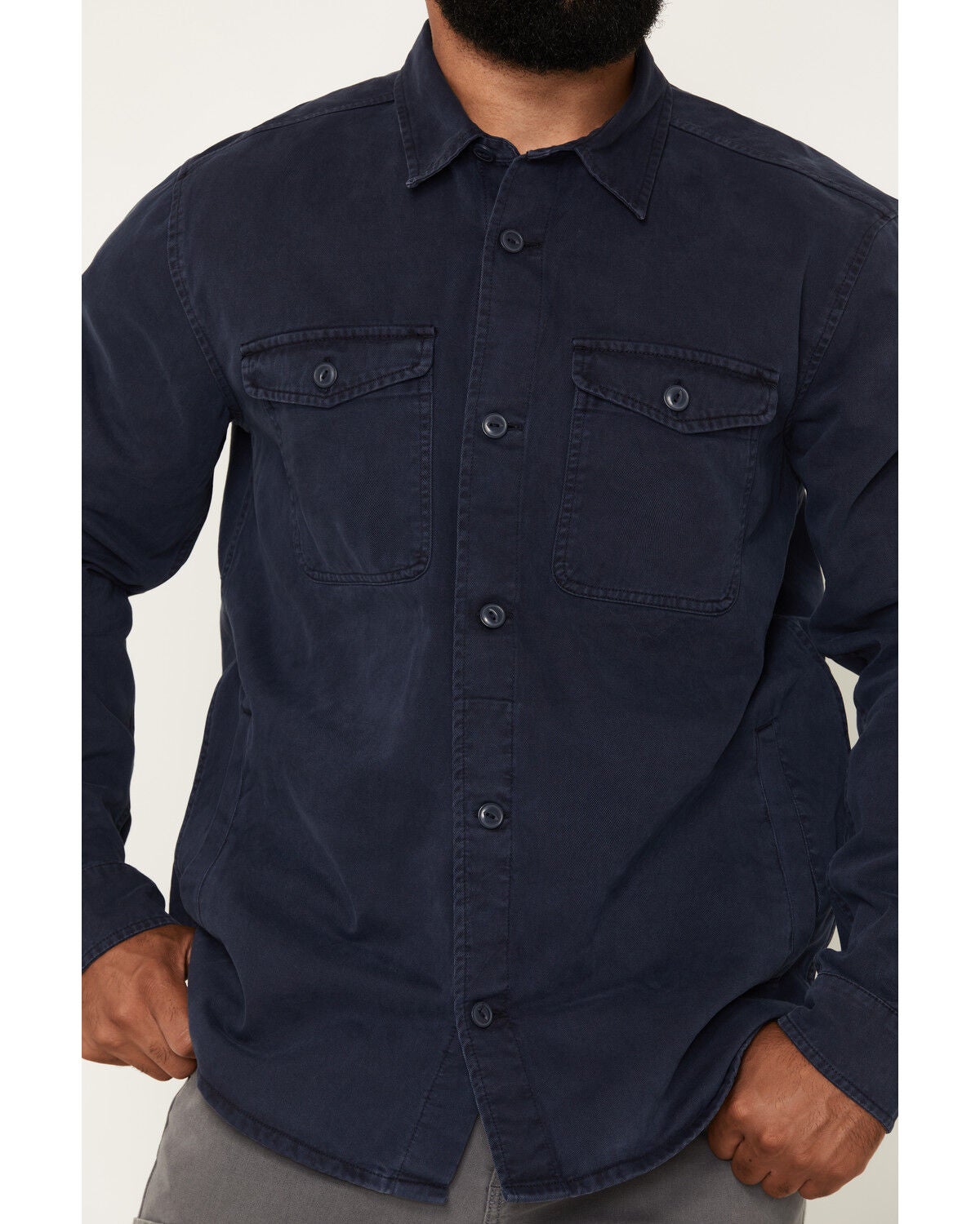 Image #3 - Hawx Men's Anvil Long Sleeve Button-Down Work Shirt Jacket, Navy, hi-res