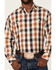 Resistol Men's Plaid Long Sleeve Button Down Western Shirt , Brown, hi-res
