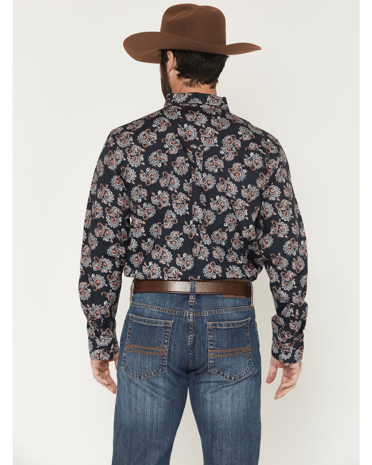 Image #4 - Cody James Men's Truett Paisley Print Long Sleeve Button-Down Western Shirt, Black, hi-res