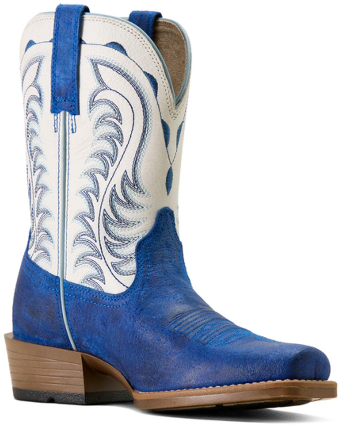 Image #1 - Ariat Women's Salina Performance Western Boots - Square Toe, Blue/white, hi-res