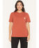 Image #1 - Carhartt Women's Loose Fit Heavyweight Short Sleeve Pocket Work Tee, Red, hi-res