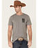 Howitzer Men's American Patriot Flag & Skull Graphic T-Shirt , Charcoal, hi-res