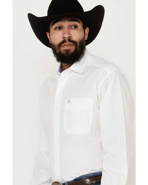 Image #2 - Ariat Men's Winkle Free  Long Sleeve Button-Down Western Shirt , White, hi-res
