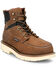 Image #1 - Justin Men's Bristol 6" Lace-Up Waterproof Moc Work Boots - Steel Toe, Brown, hi-res