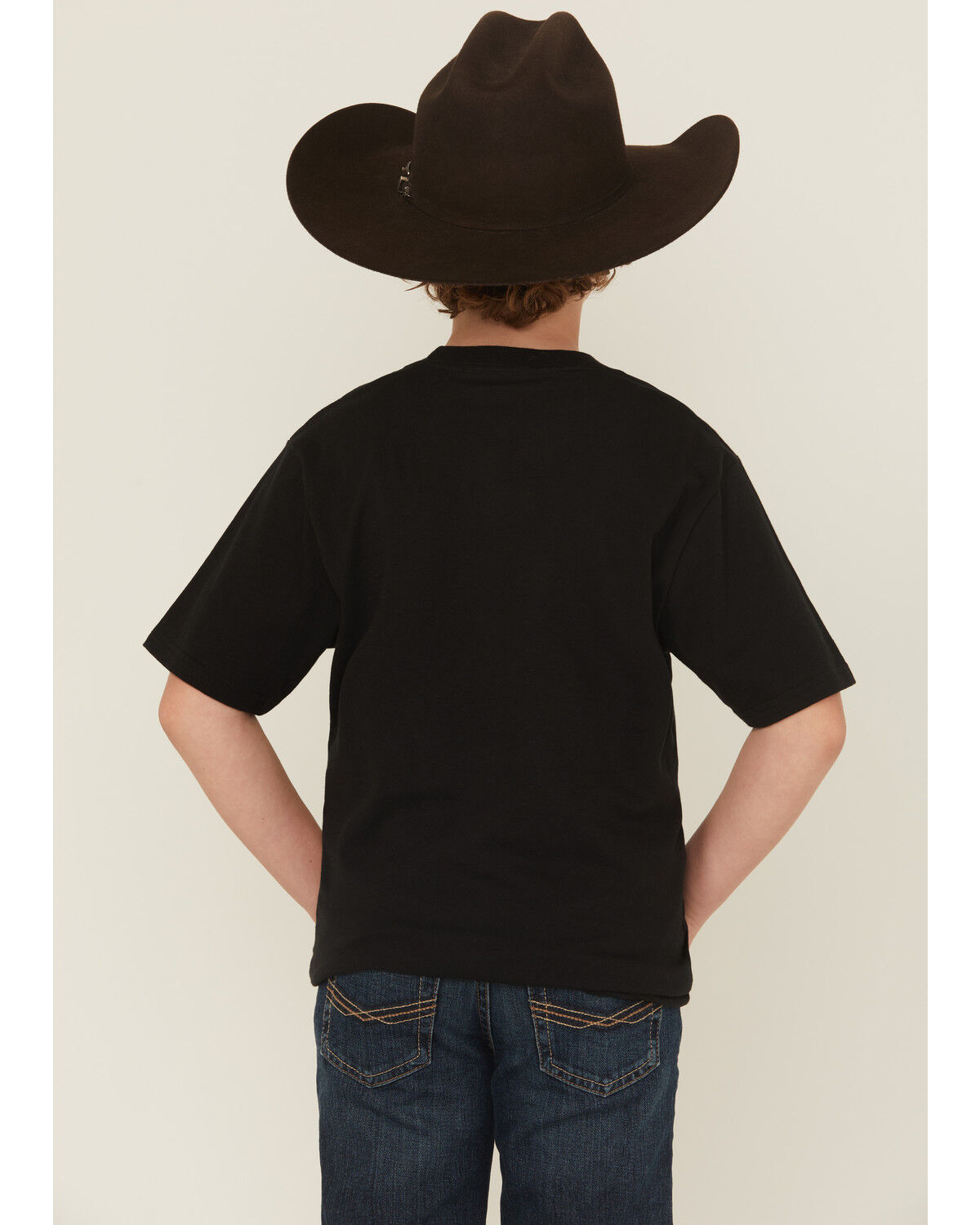 Image #4 - Ariat Boys' Freedom Flag Short Sleeve Graphic T-Shirt, Black, hi-res
