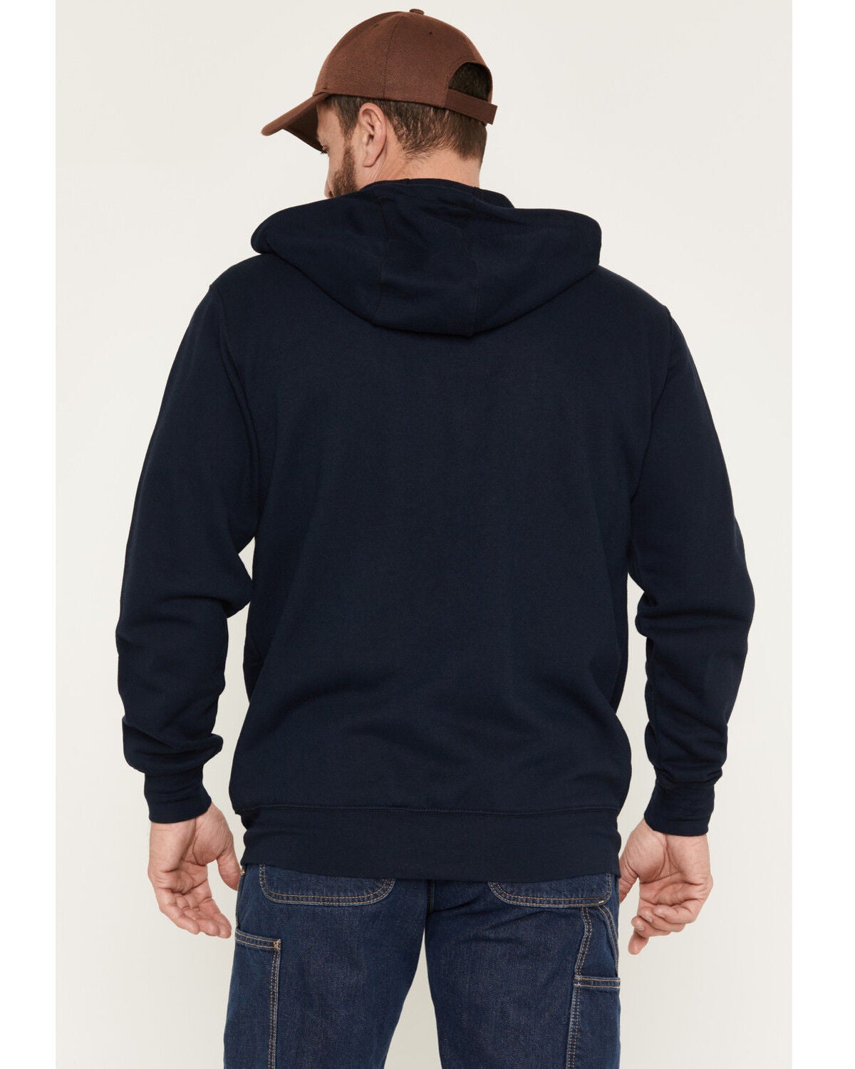 Image #4 - Carhartt Men's FR Force Original Fit Zip-Front Hooded Work Jacket - Big, Navy, hi-res