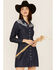 Maggie Sweet Women's Remedios Long Sleeve Western Mini Dress, Blue, hi-res