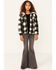 Image #4 - Urban Republic Little Girls' Plaid Print Sherpa Jacket, Black, hi-res