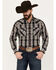 Ely Walker Men's Plaid Print Long Sleeve Western Snap Shirt - Tall, Black, hi-res