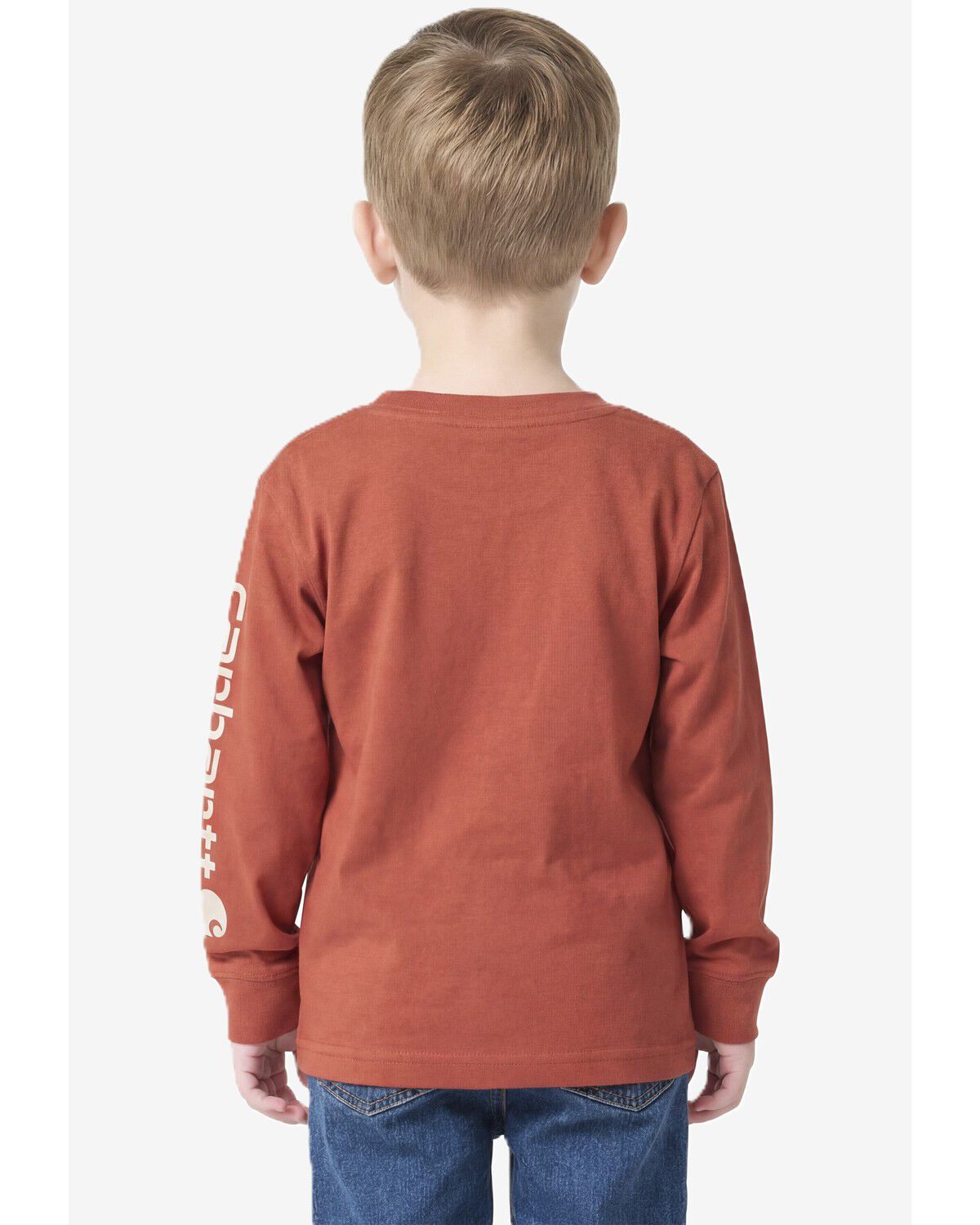 Image #4 - Carhartt Toddler Boys' Pocket Logo Long Sleeve T-Shirt, Red, hi-res