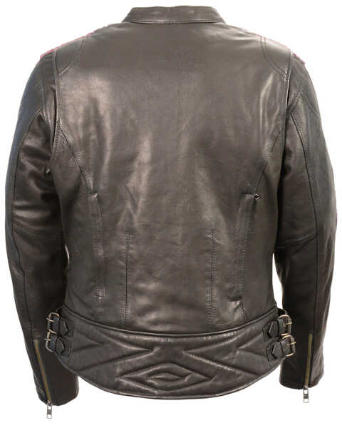 Image #3 - Milwaukee Leather Women's Crinkle Arm Lightweight Racer Leather Jacket - 3X, , hi-res