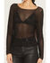 Image #3 - Idyllwind Women's Hollyhock Rhinestone Mesh Long Sleeve Shirt, Black, hi-res