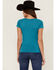 RANK 45® Women's Southwestern Burnout Henley Tee, Teal, hi-res
