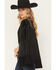 Image #2 - Rock & Roll Denim Women's Fringe Studded Faux Suede Embroidered Cap, Black, hi-res